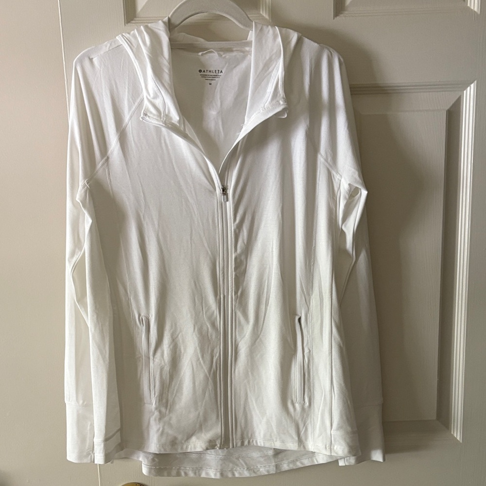 Athleta White Zip-Up Jacket